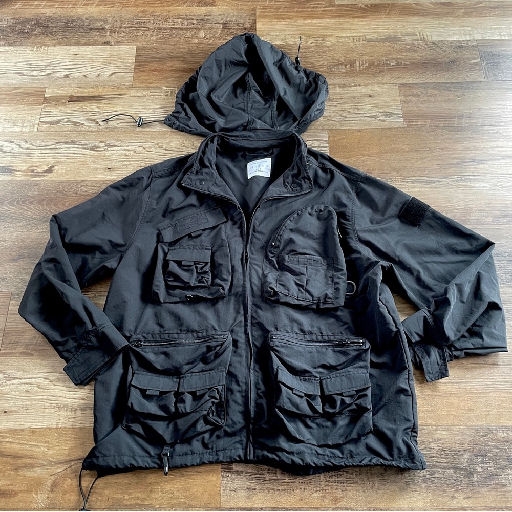 Urban Outfitters black utility cargo pockets jacket Lg